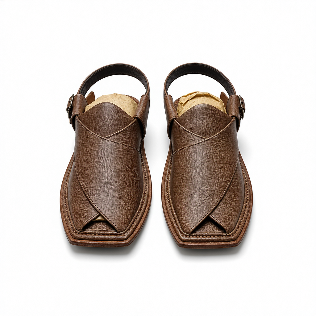 Premium leather chappal soft cushioned footbed