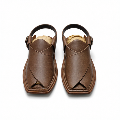 Premium leather chappal soft cushioned footbed
