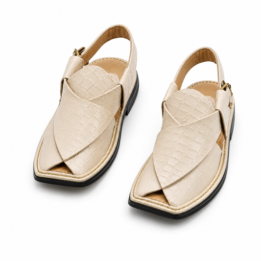 Crocodile texture Peshawari chappal formal wear