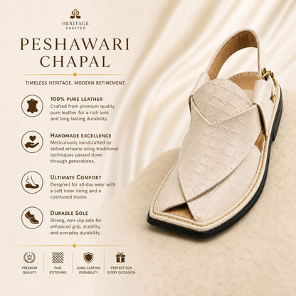 Crocodile texture chappal buckle strap detail