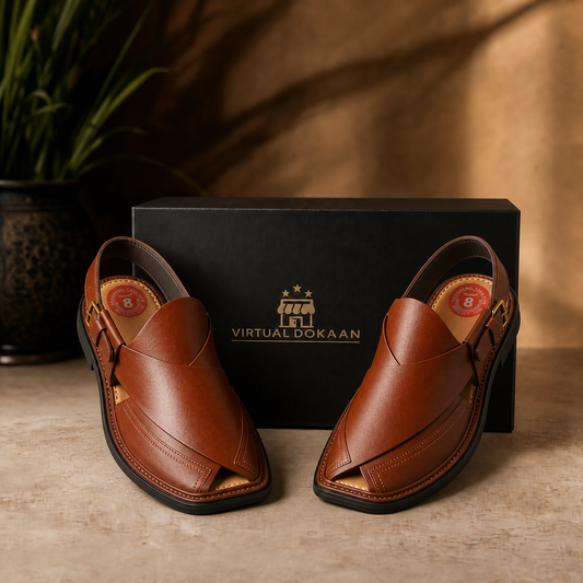 Genuine leather Kaptaan chappal anti-slip sole