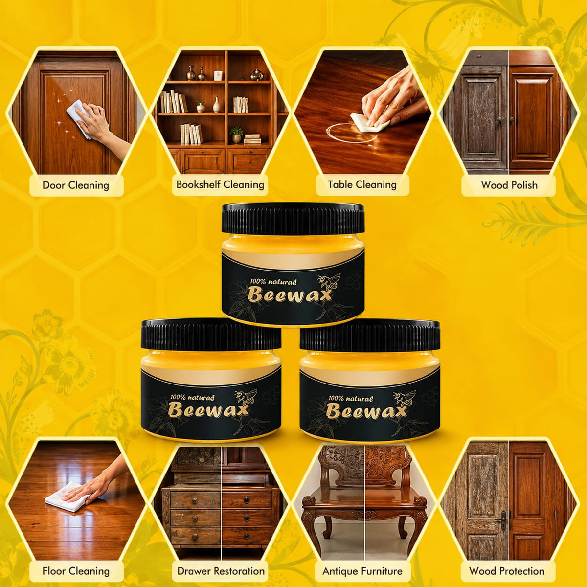 Mintiml Natural Beewax Wood Polish - Furniture Restorer & Protector (80g)